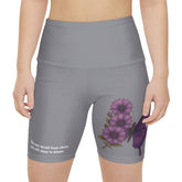 African Daisy Butterly Women’s Yoga Shorts Grey